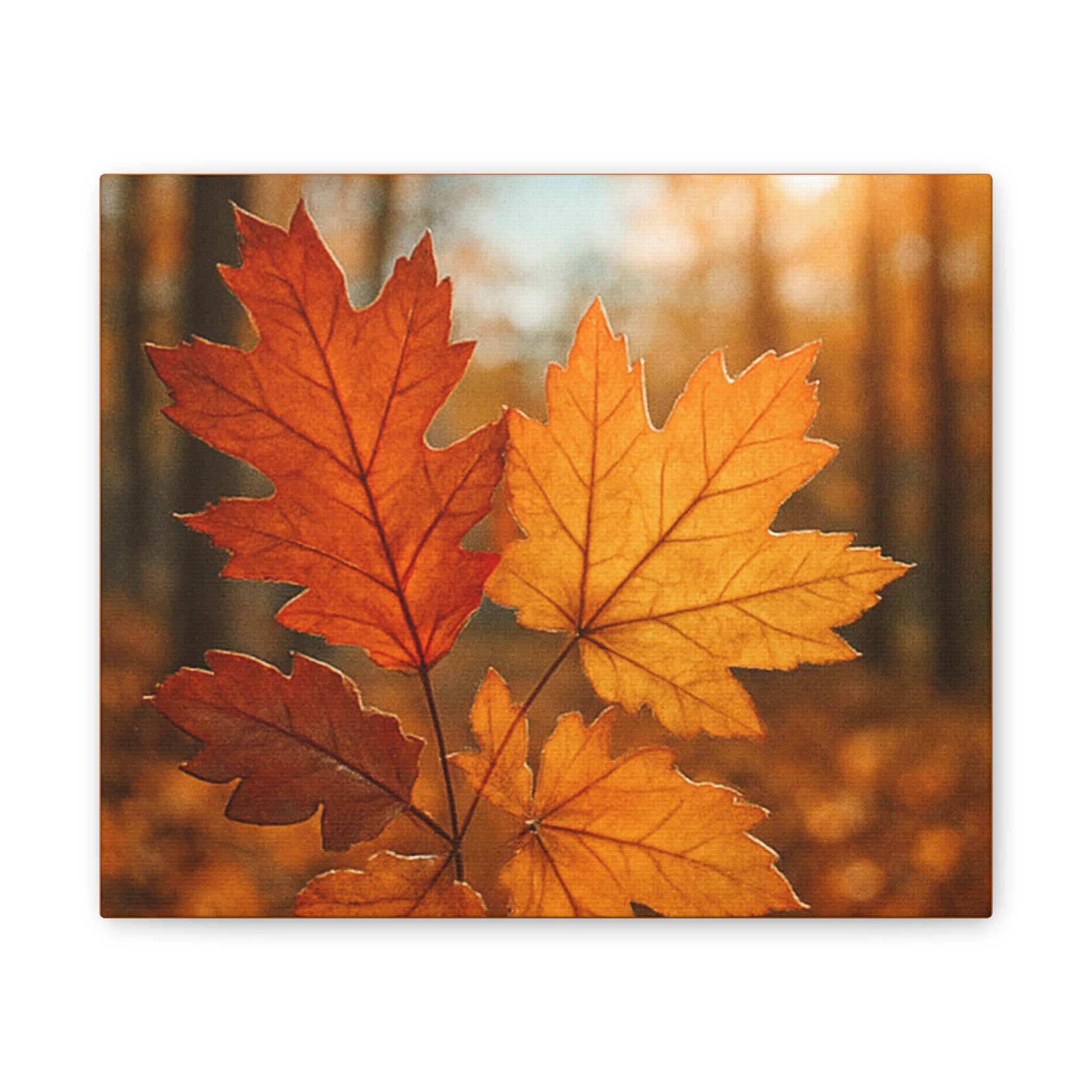 Wall Decor Autumn Leaf Canvas Art Cozy Fall Home Decor Nature Wall Decor Gift for Nature Lovers Thanksgiving Decor Rustic Wall Art