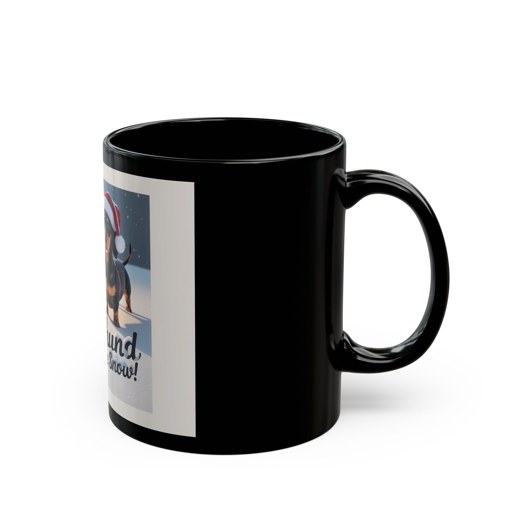 Christmas Mug Dachshund Mug Holiday Ceramic Dachshund Dog Satna Hat Holiday Gift