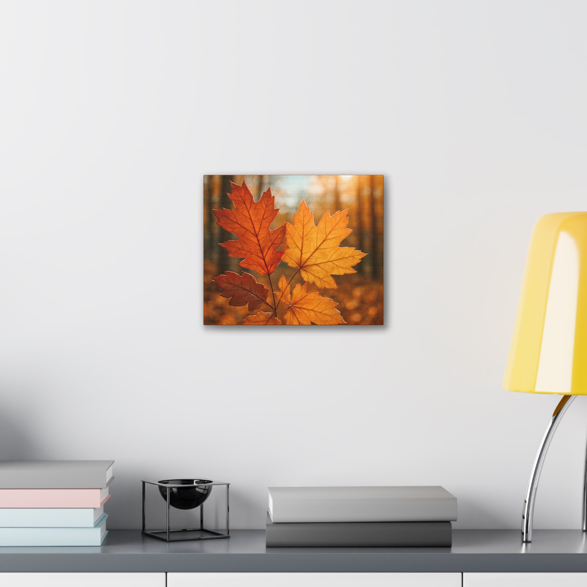 Wall Decor Autumn Leaf Canvas Art Cozy Fall Home Decor Nature Wall Decor Gift for Nature Lovers Thanksgiving Decor Rustic Wall Art