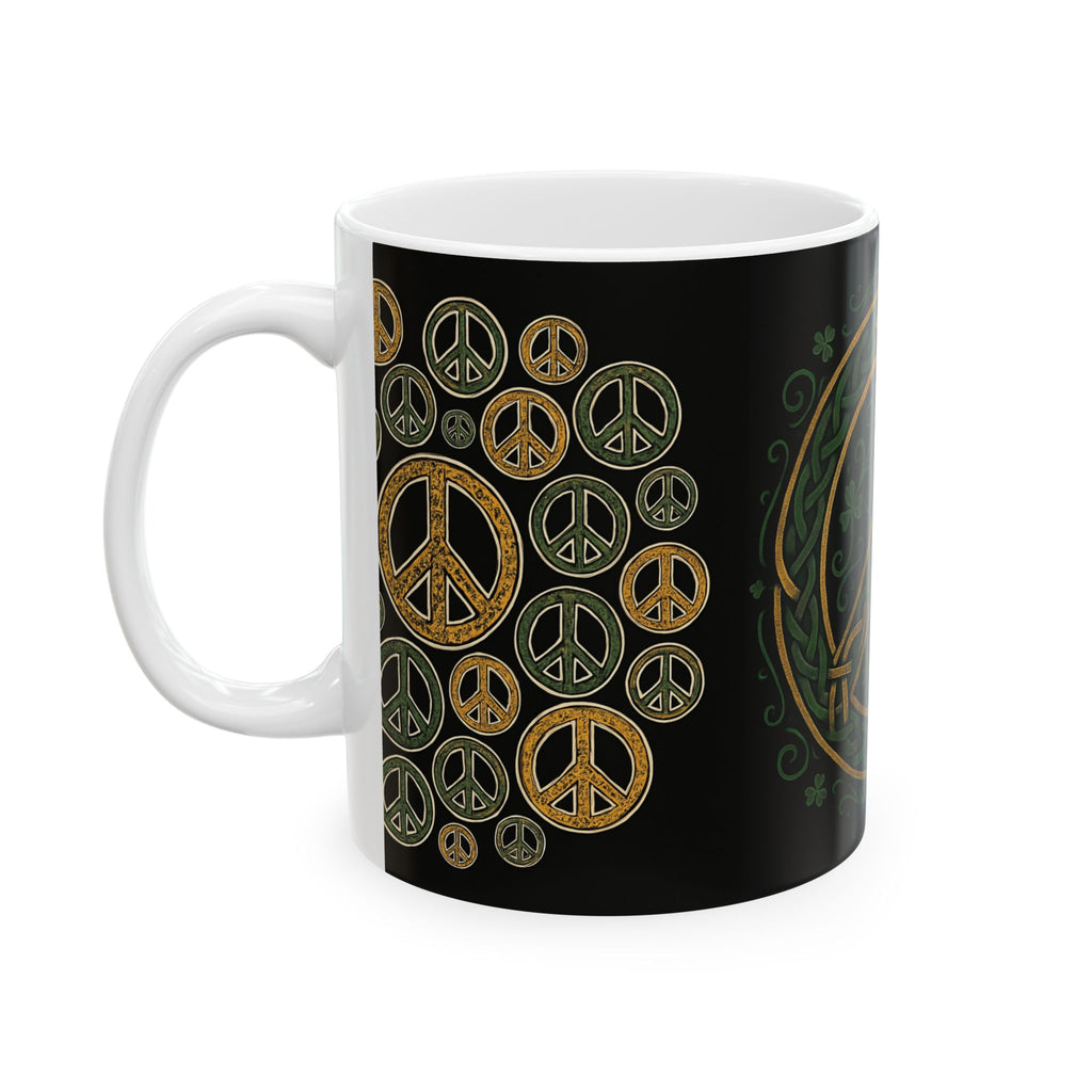 Irish Mug Celtic Peace Mug For Tea and Coffee Lovers Boho Home Decor St. Patrick's Day Eco-Friendly Peace Mug Gift 11oz