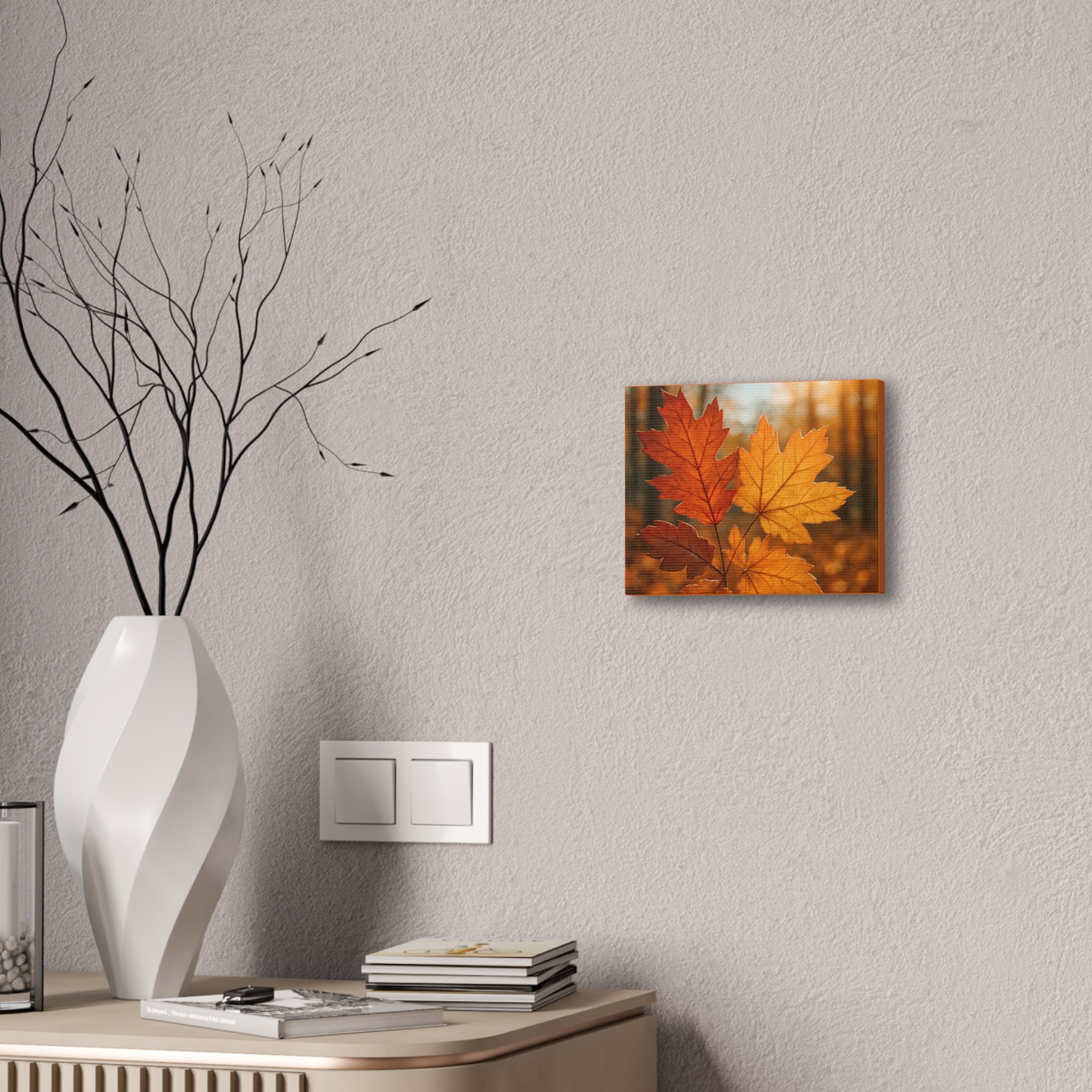 Wall Decor Autumn Leaf Canvas Art Cozy Fall Home Decor Nature Wall Decor Gift for Nature Lovers Thanksgiving Decor Rustic Wall Art