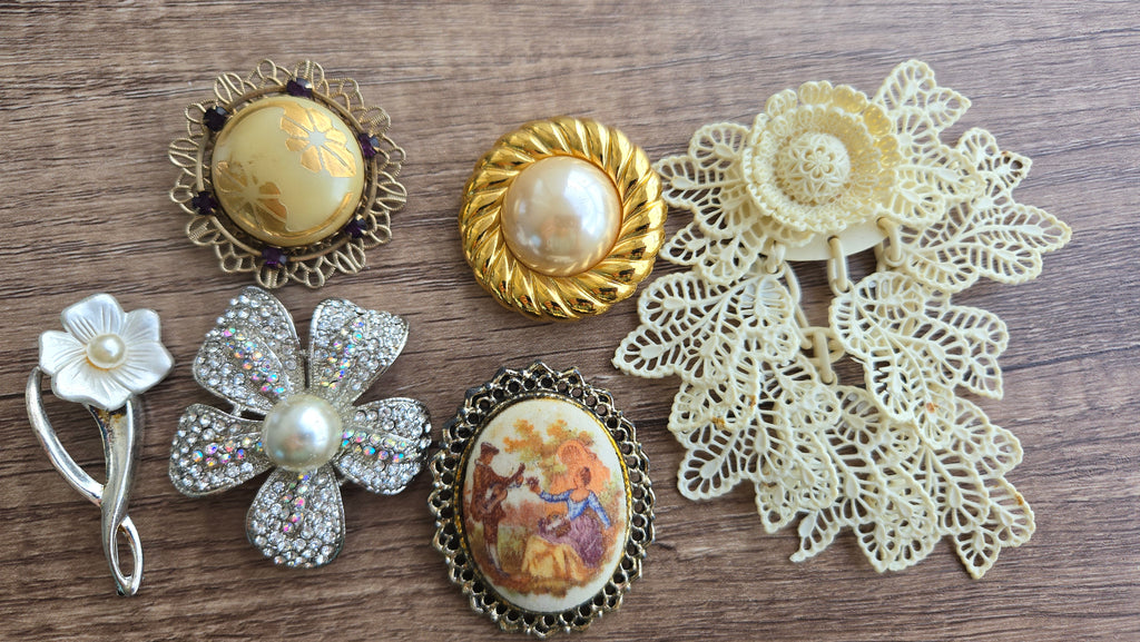 Brooch lot Vintage Six Item Brooch Lot