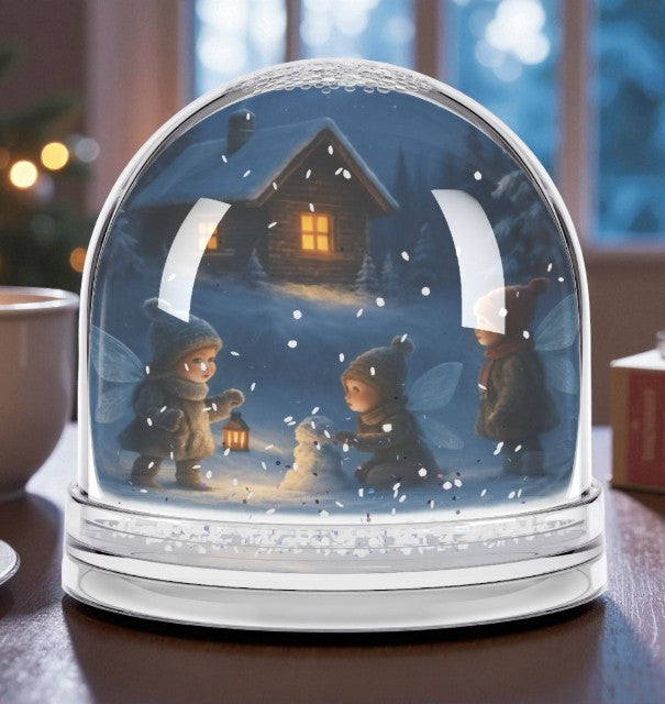 Snow Globe Fairy and Starry Winter Night Design
