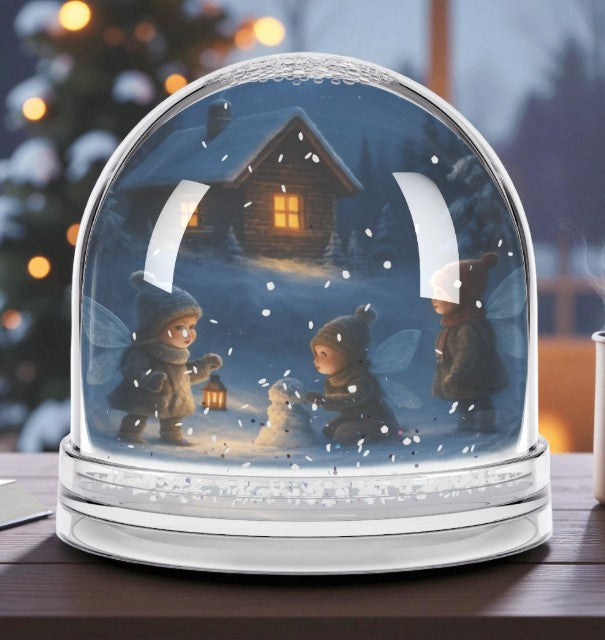 Snow Globe Fairy and Starry Winter Night Design