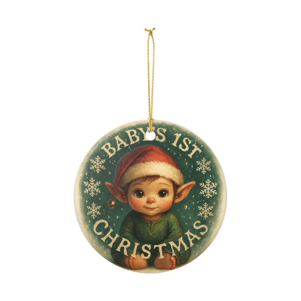 Baby's First Christmas Elf with Santa Hat Holiday Decoration Christmas Tree Ornament Baby's 1st Xmas Keepsake