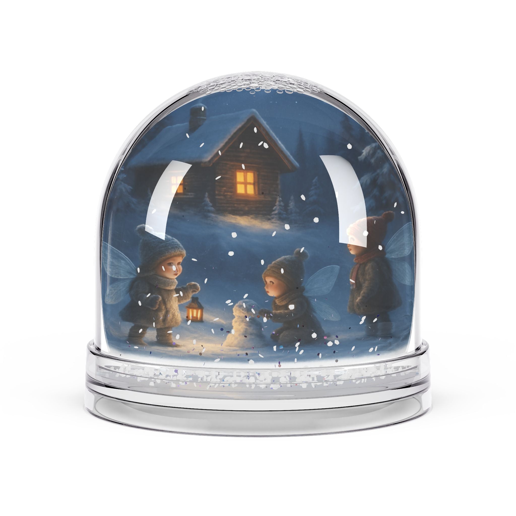 Snow Globe Fairy and Starry Winter Night Design