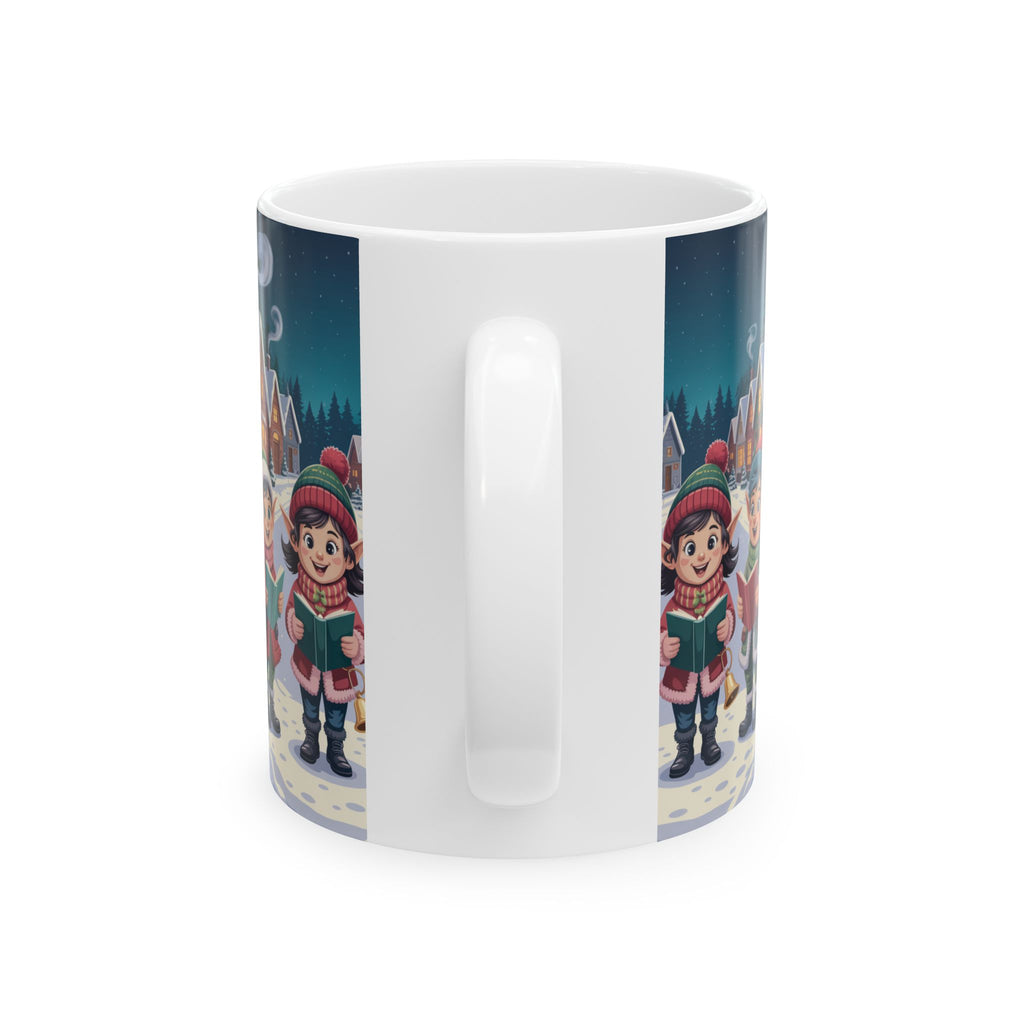 Elf Mug Holiday Mug Elves Caroling Silly Fa La La La Christmas Mug Holiday Gift