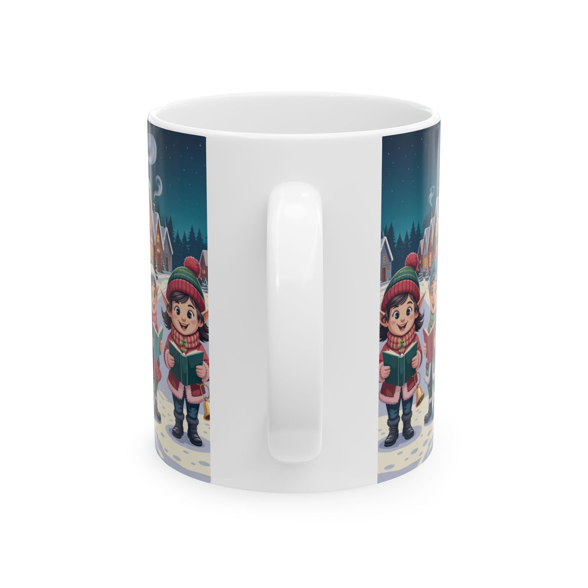 Elf Mug Holiday Mug Elves Caroling Silly Fa La La La Christmas Mug Holiday Gift