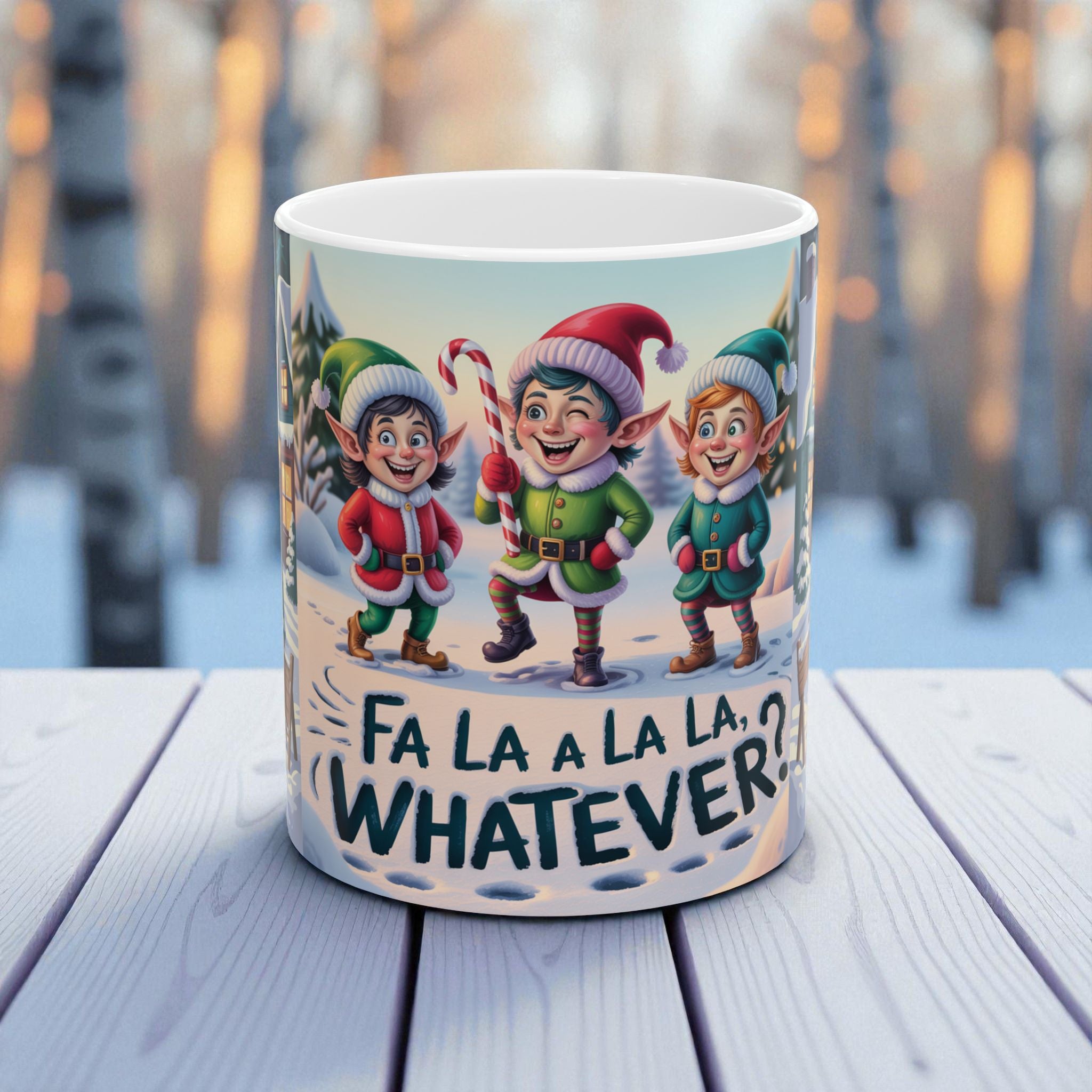 Christmas Mug Fun Jolly Elves Holiday Coffee Mug Christmas Caroling Holiday Gift