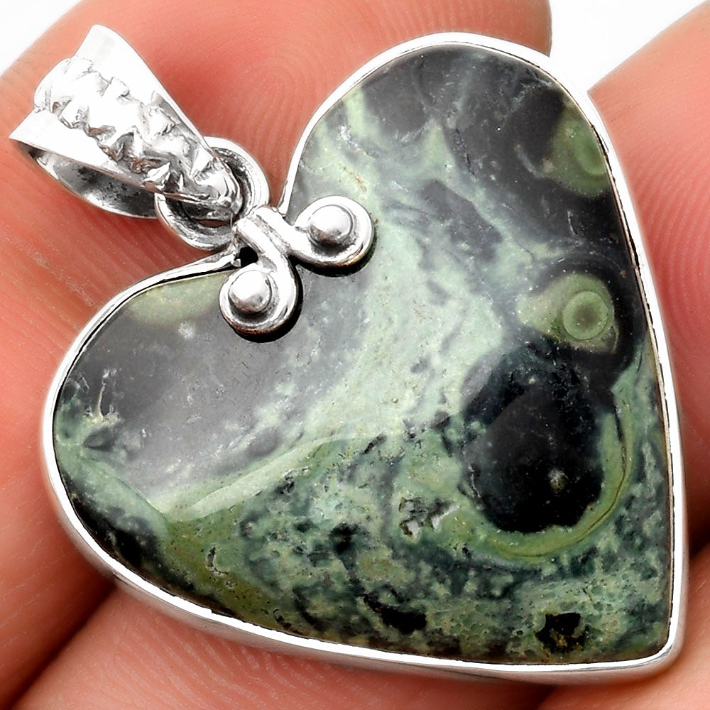 Heart Pendant Natural Star Galaxy Jasper Pendant P-1043 SDP108845