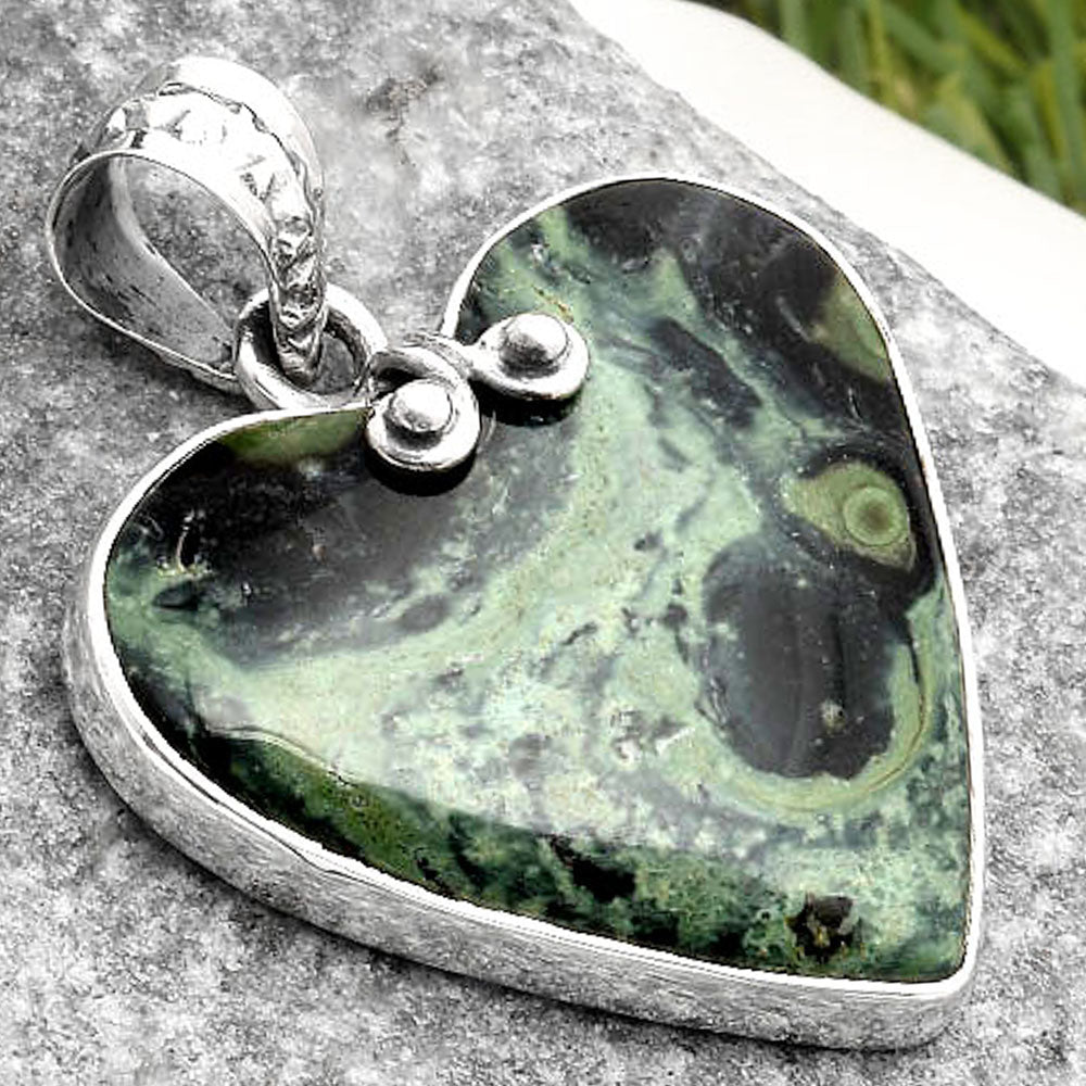 Heart Pendant Natural Star Galaxy Jasper Pendant P-1043 SDP108845