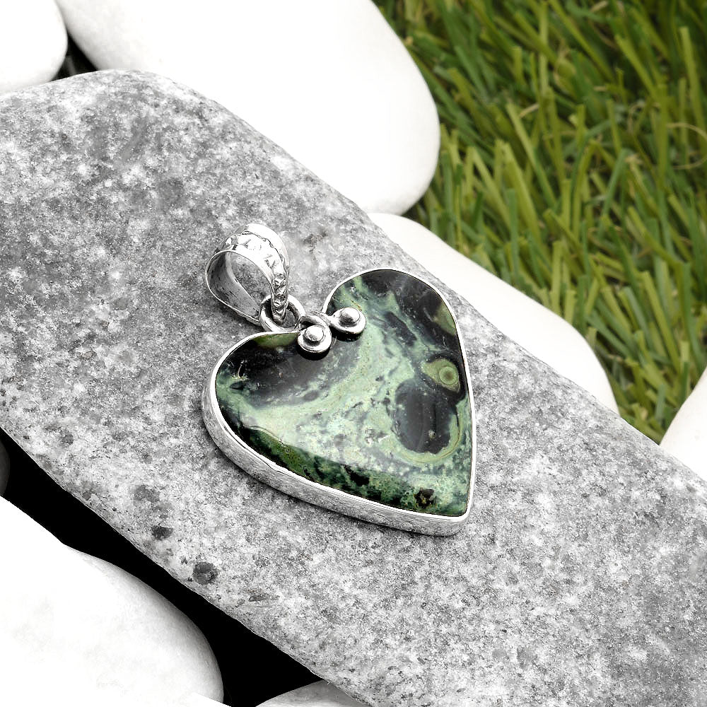 Heart Pendant Natural Star Galaxy Jasper Pendant P-1043 SDP108845