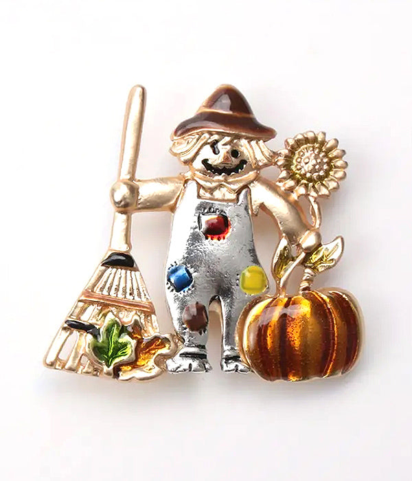 THANKSGIVING THEME BROOCH - PUMPKIN-0