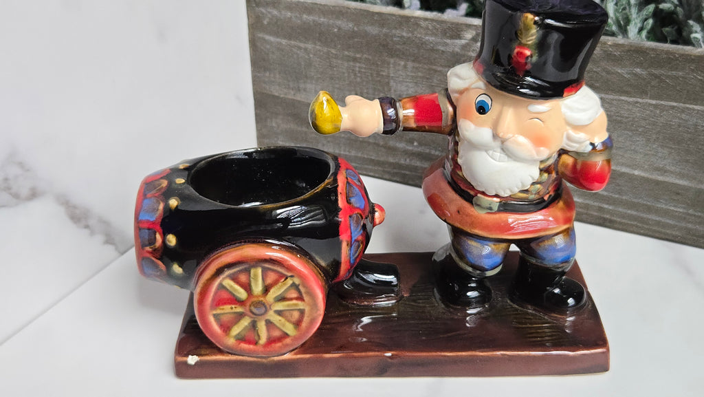 Christmas Candle Holder Tea Light Nutcracker And Cannon Holiday Candle Holder