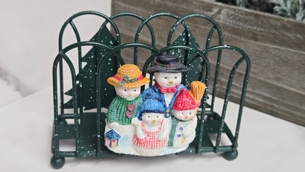 Christmas Napkin Holder Snow Family Pine Trees Holiday Napkin Holder Christmas Decor